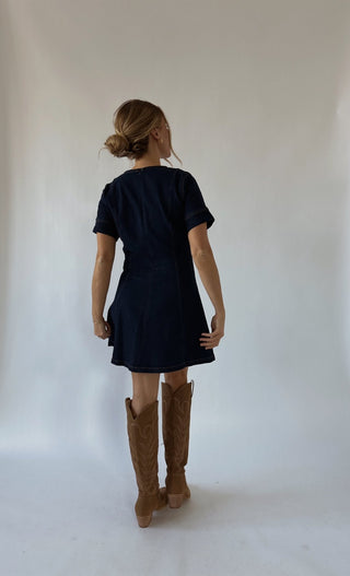 The Madison Short Sleeve Denim Dress - 