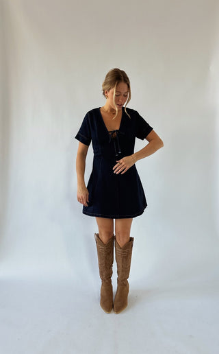 The Madison Short Sleeve Denim Dress - 