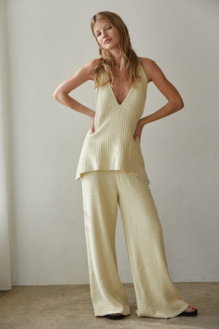 The Maria Wide Leg Pants - Off White - 