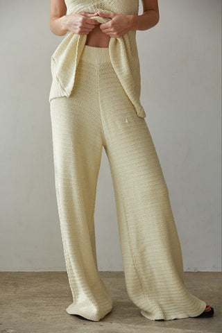 The Maria Wide Leg Pants - Off White - 
