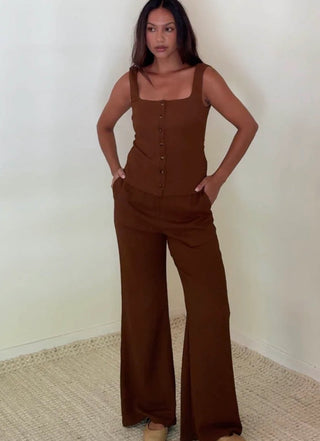 The Mocha High Waist Flare Pant - 