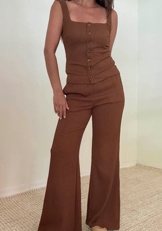 The Mocha High Waist Flare Pant - 