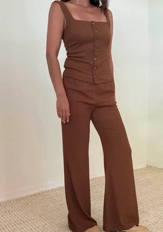 The Mocha High Waist Flare Pant - 