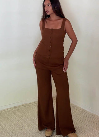 The Mocha High Waist Flare Pant - 