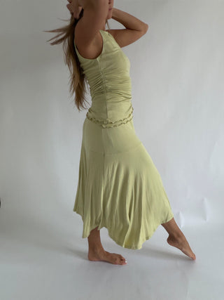 The Pastel Lime Midi Skirt - 