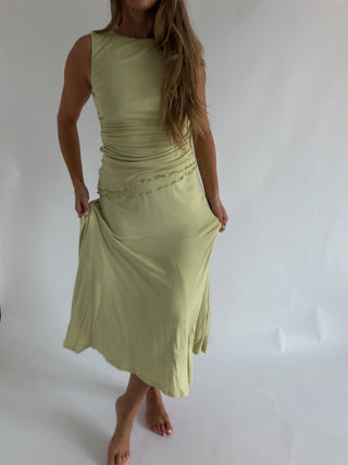 The Pastel Lime Midi Skirt - 