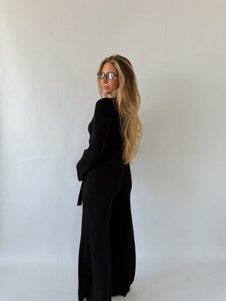 The Phoebe Wide Leg Pants - Black -
