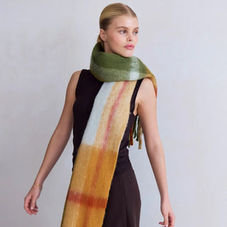 The Recycled Scarf - Mossy Plaid - 