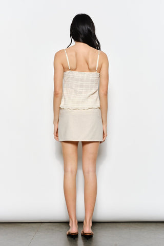 The Sasha Front Split Cami - Cream - 