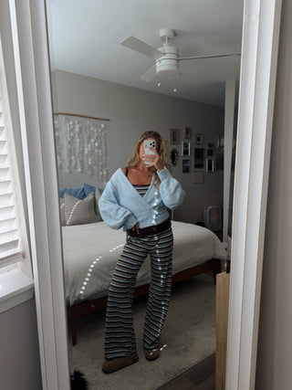 The Shiloh Wrap Sweater - Baby Blue -