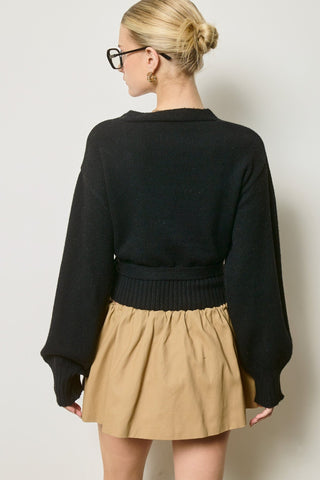 The Shiloh Wrap Sweater - Black -