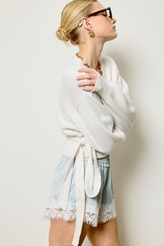 The Shiloh Wrap Sweater -Ivory -