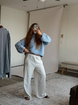 The Sky Blue Knit Sweater - 