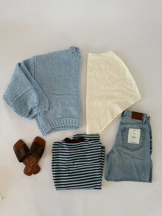 The Sky Blue Knit Sweater - 