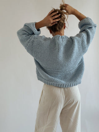The Sky Blue Knit Sweater - 