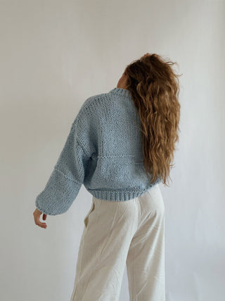 The Sky Blue Knit Sweater - 