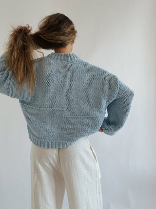The Sky Blue Knit Sweater - 