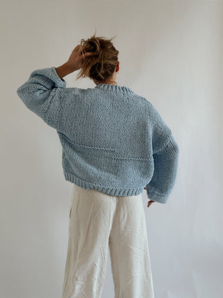 The Sky Blue Knit Sweater - 