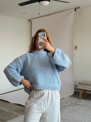 The Sky Blue Knit Sweater - 