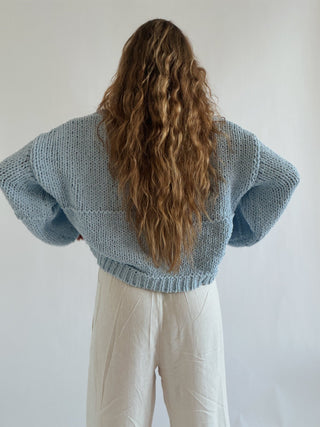 The Sky Blue Knit Sweater - 
