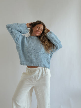 The Sky Blue Knit Sweater - 