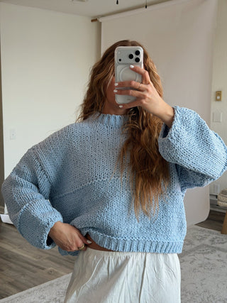 The Sky Blue Knit Sweater - 