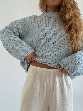 The Sky Blue Knit Sweater - 