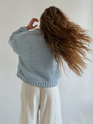 The Sky Blue Knit Sweater - 