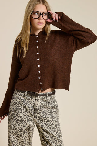 The Staple Cardigan - Chocolate - 