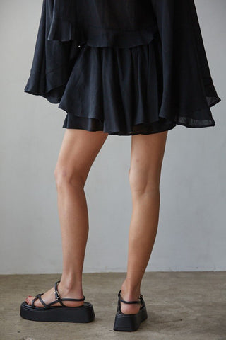 The Teresa Layered Skort - Black - 