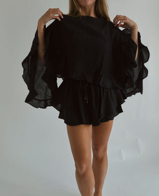 The Teresa Layered Skort - Black - 