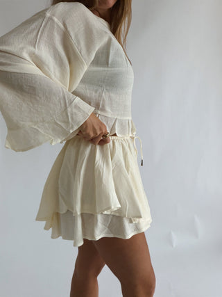 The Teresa Layered Skort - White - 