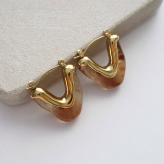 Tori Acrylic Tortoise Hoops - 