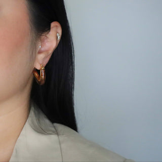 Tori Acrylic Tortoise Hoops - 