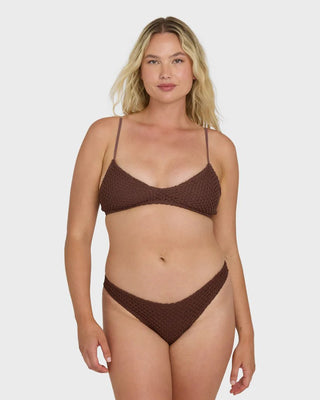 Twisted Tides Maui Bikini Bottom - Espresso - 