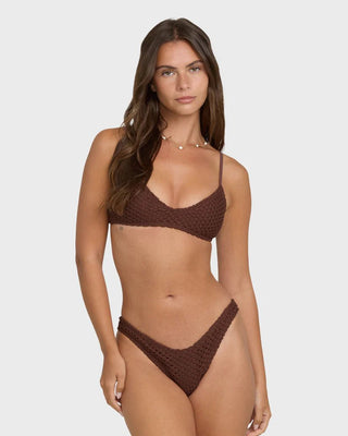 Twisted Tides Maui Bikini Bottom - Espresso - 