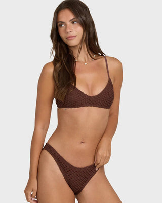 Twisted Tides Maui Bikini Bottom - Espresso - 