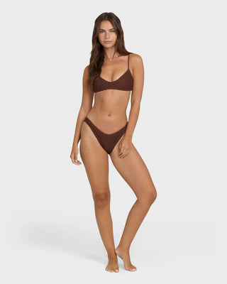 Twisted Tides Maui Bikini Bottom - Espresso - 