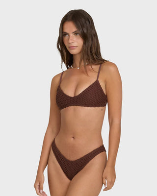 Twisted Tides Maui Bikini Bottom - Espresso - 