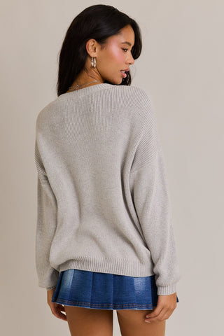 USA Oversized Sweater - Heather grey - 