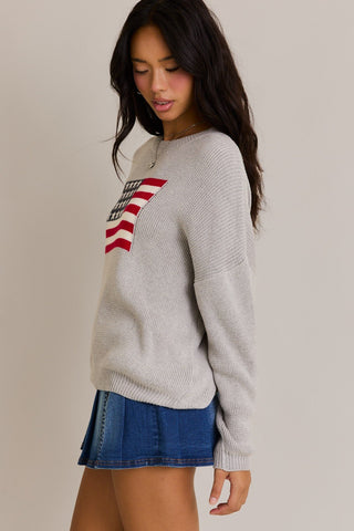 USA Oversized Sweater - Heather grey - 