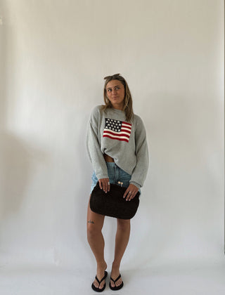 USA Oversized Sweater - Heather grey - Sweaters