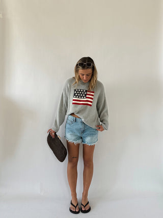 USA Oversized Sweater - Heather grey - Sweaters