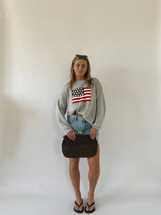 USA Oversized Sweater - Heather grey - Sweaters
