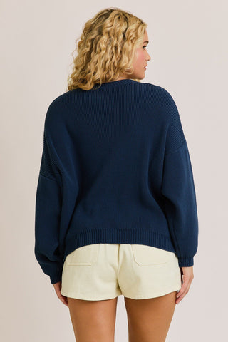 USA Oversized Sweater - Navy - 