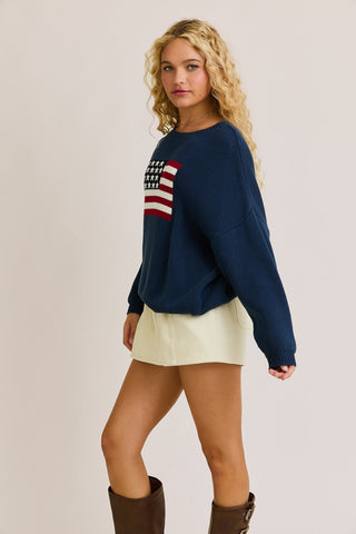 USA Oversized Sweater - Navy - 