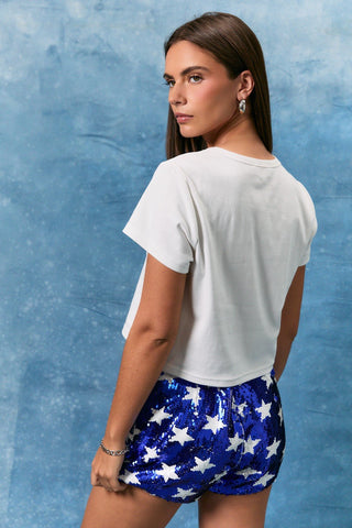 USA Short Sleeve Loose Fit Tee - White -