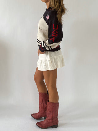 USA Varsity Zip Up - Navy - Sweaters