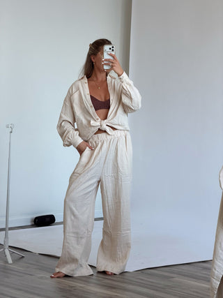 Wanderer Woven Button Down - Dove -