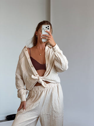 Wanderer Woven Button Down - Dove -